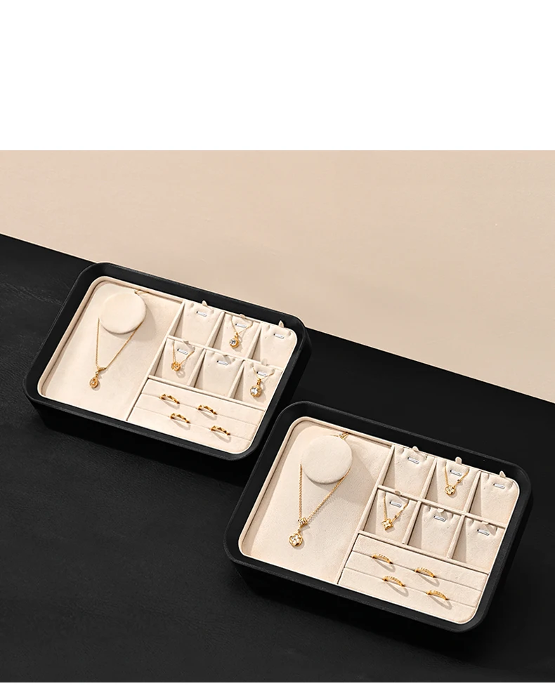 Oirlv Hochwertige Schmuck-Präsentationsplatten Schmuck-Ausstellungsvitrine für Halsketten Ringe Schmuck-Aufbewahrungsorganizer für Geschäfte – Detail 11