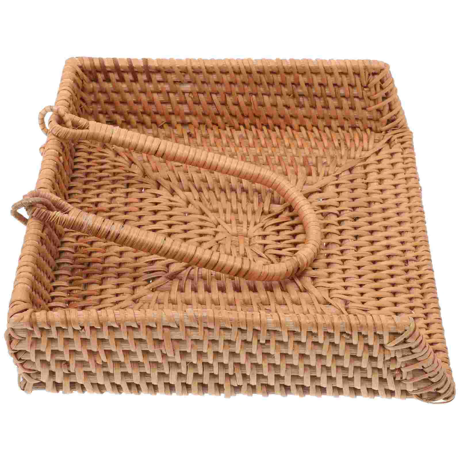 

Rattan Tissue Box Tissues Boxes Storage Basket Napkin Holders for Paper Napkins Vintage Papertowel