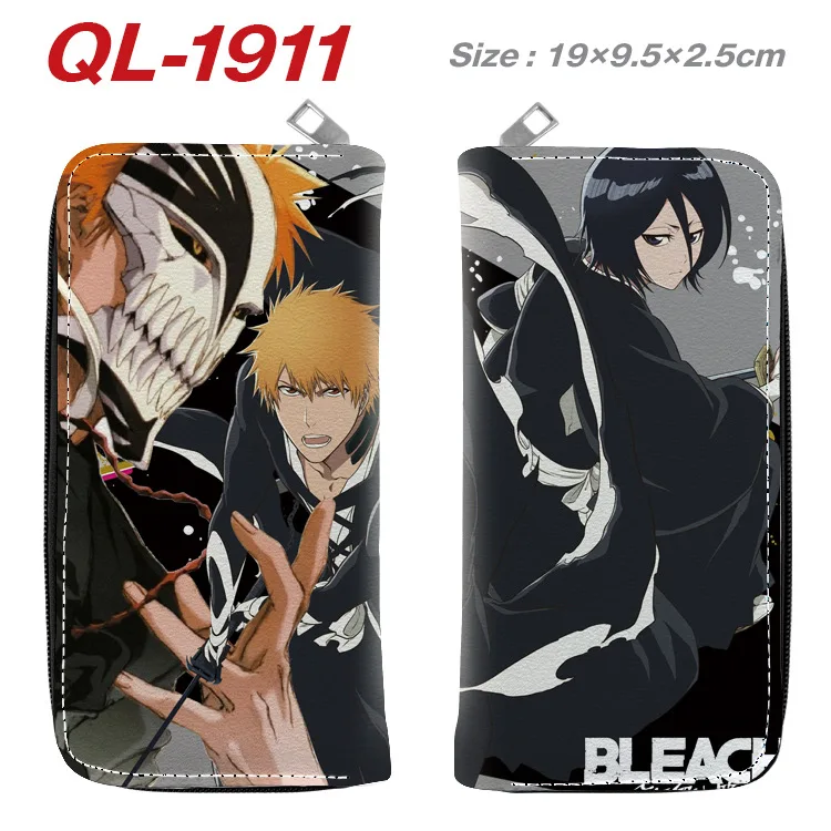 BLEACH Anime Cartoon Long Purse Handbag Portable Zipper Wallet Card Holder Male or Female