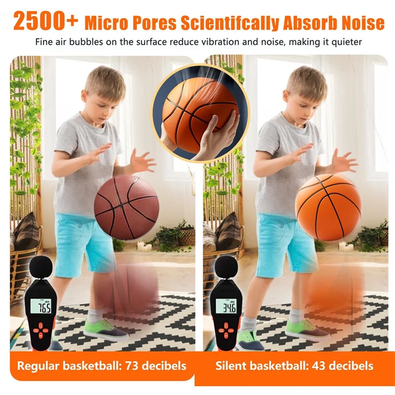 YSUN-Basquete de espuma, baloncesto de entrenamiento de alta densidad para interiores, textura 3D, rebote silencioso, pelota sin ruido para piscina de playa en casa