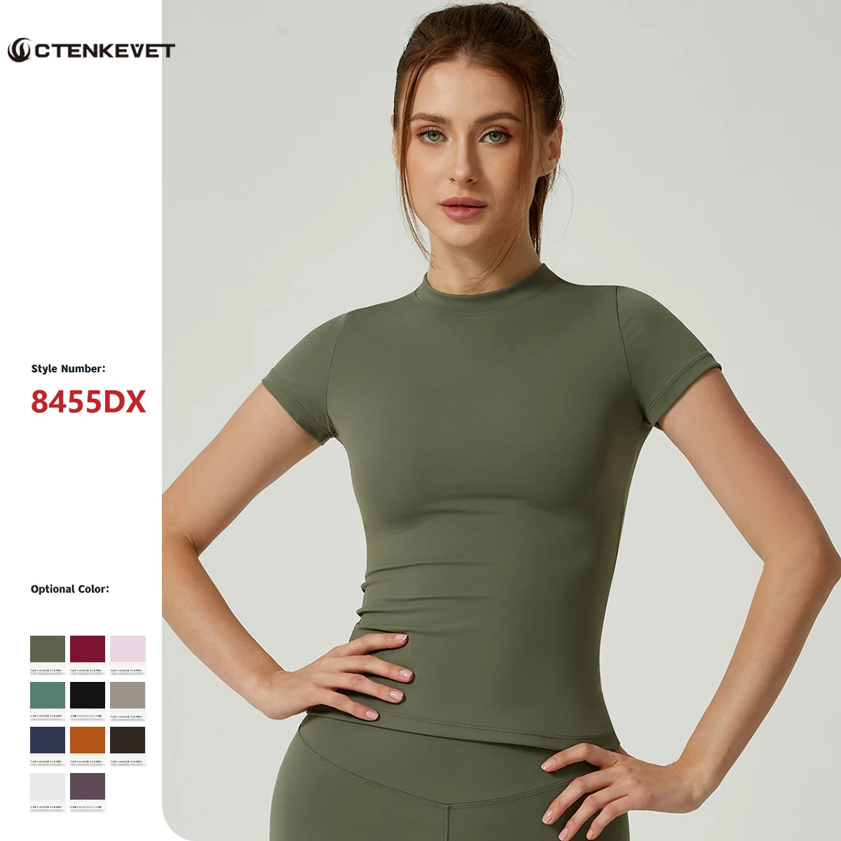 

Ctenkevet Tight Athletic Short Sleeves Women Outdoors Quick-Dry Top Female Gym Workout T-ShirYoga Clothes Sport Outfit For Woman