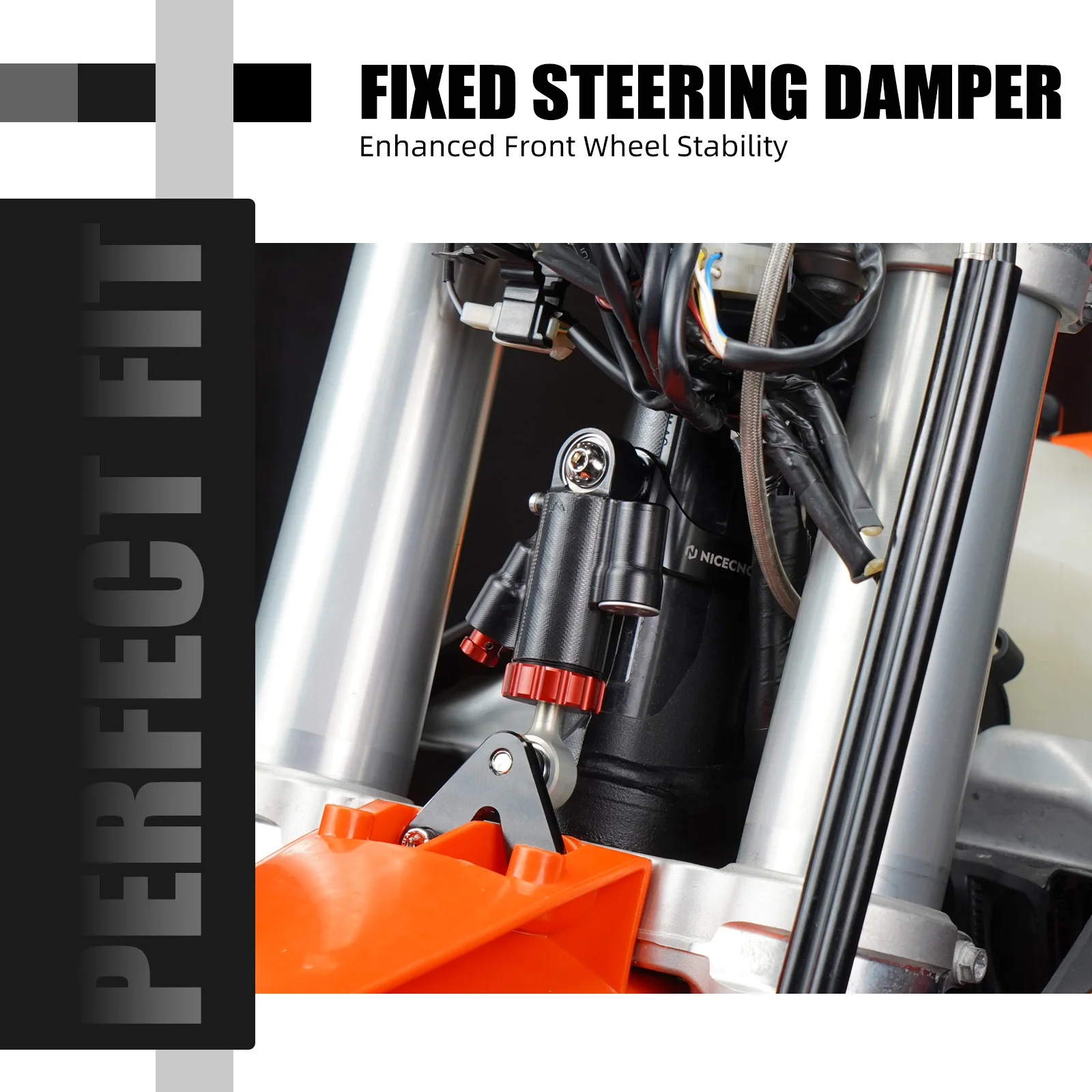 (EU-Lager) Lenkungsdämpferhalterung für KTM SX 125 SX 250 SXF 450 (2023-2025), Husqvarna TX 300 FC FX 350 450, GasGas MC350F 450F – Detail 4