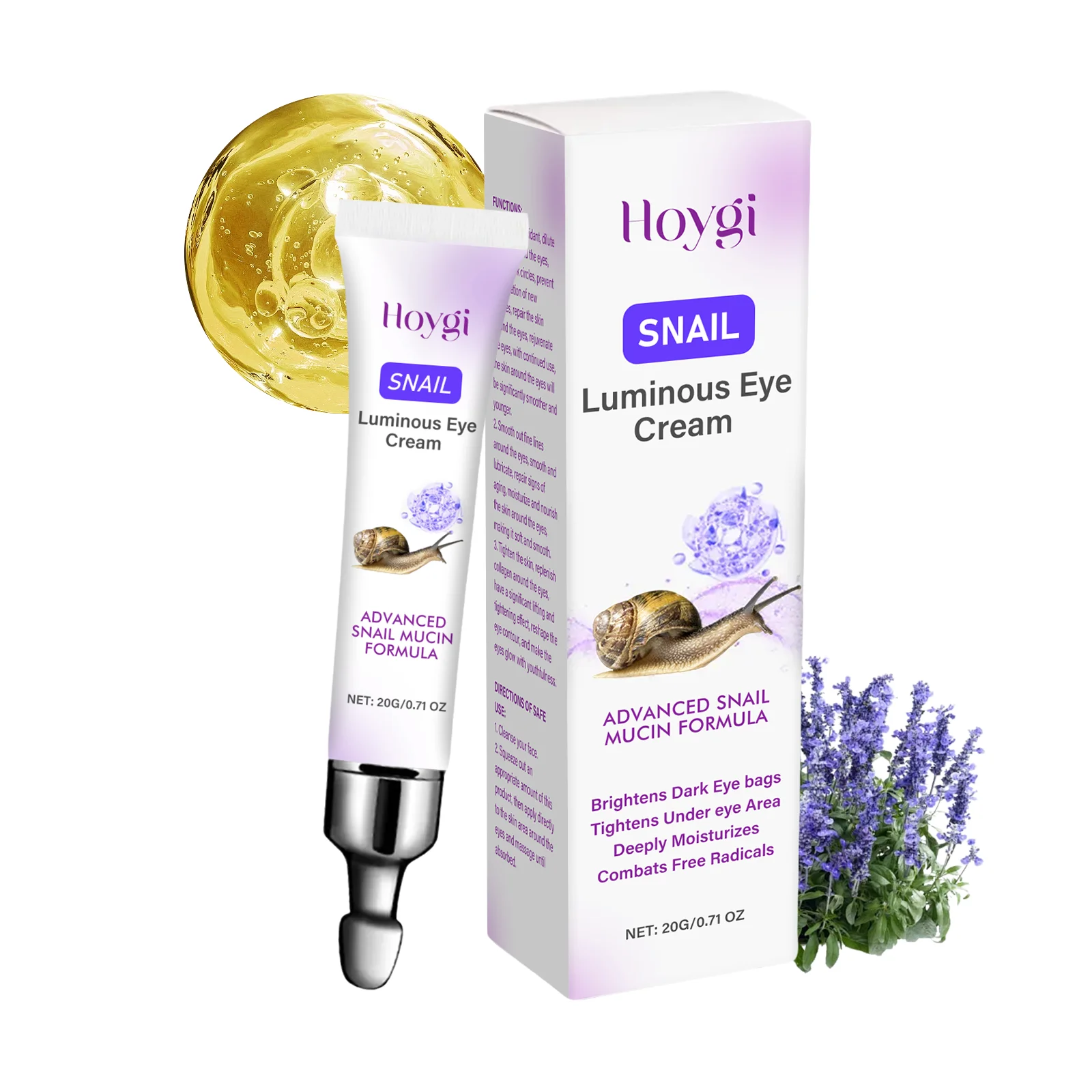 

Tightening Care Eye Cream Snail Brightening Eye Cream Tightening, Tender and Smooth Eye Surrounding Skin Eye Repair Cream