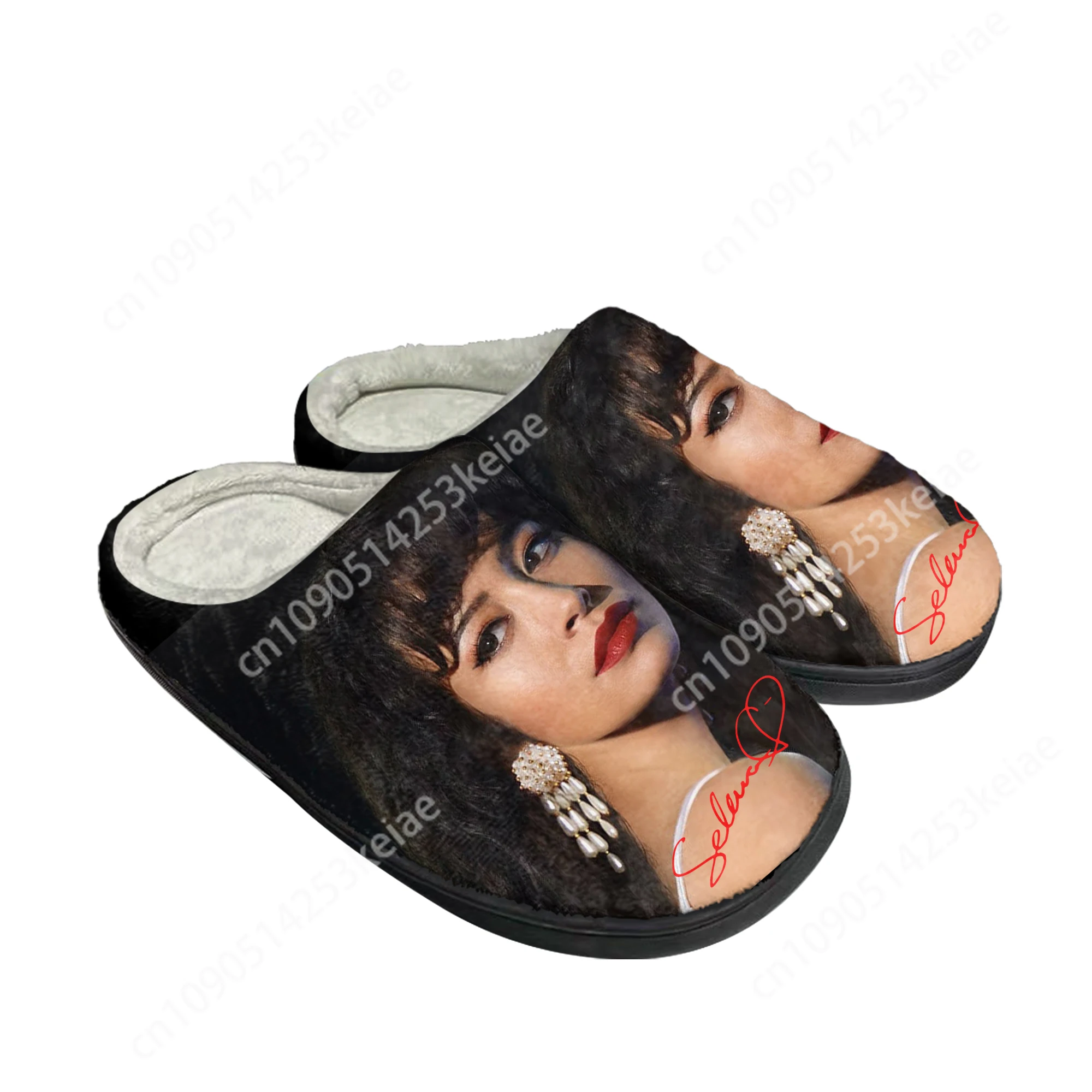 Singer Selena Quintanilla Home Cotton Slippers Mens Womens Plush Bedroom Casual Keep Warm Shoes Thermal Slipper Custom Shoe