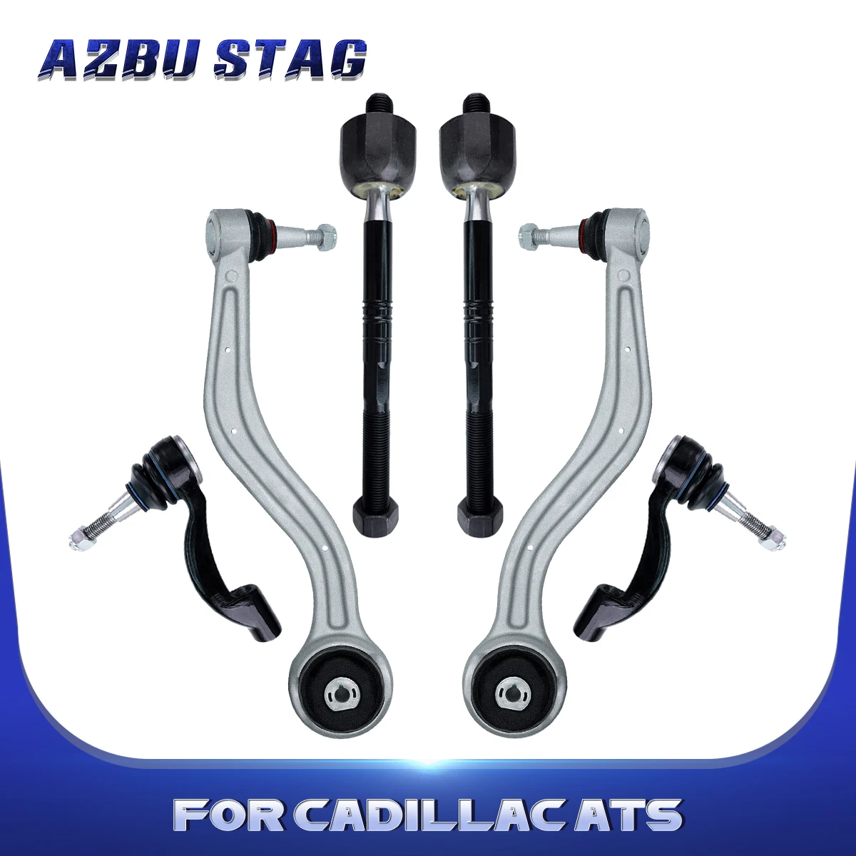 

AzbuStag 6Pcs Front Lower Left Right Control Arms Inner Outer Tie Rods for Cadillac ATS 2013 2014 2015 2016 2017-19
