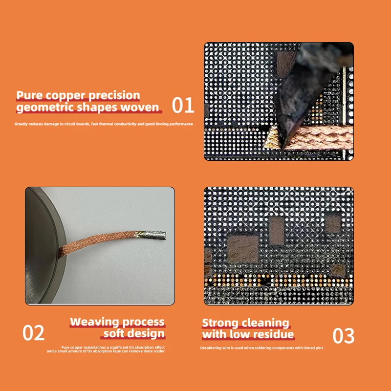 Lanrui Q8 Tin Suction Line Belt Cleaning Welding Point Tin Slag Removal Desoldering Main Board Tin Removal Belt BGA Repair Tool