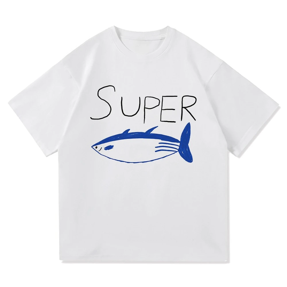 تي شيرت صيفي Jin Super Tuna لعام 2025، ملابس عصرية كاواي ريترو، بلوزة هاراجوكو عالية الجودة، سترة مبطنة بالقطن، تي شيرت هدية