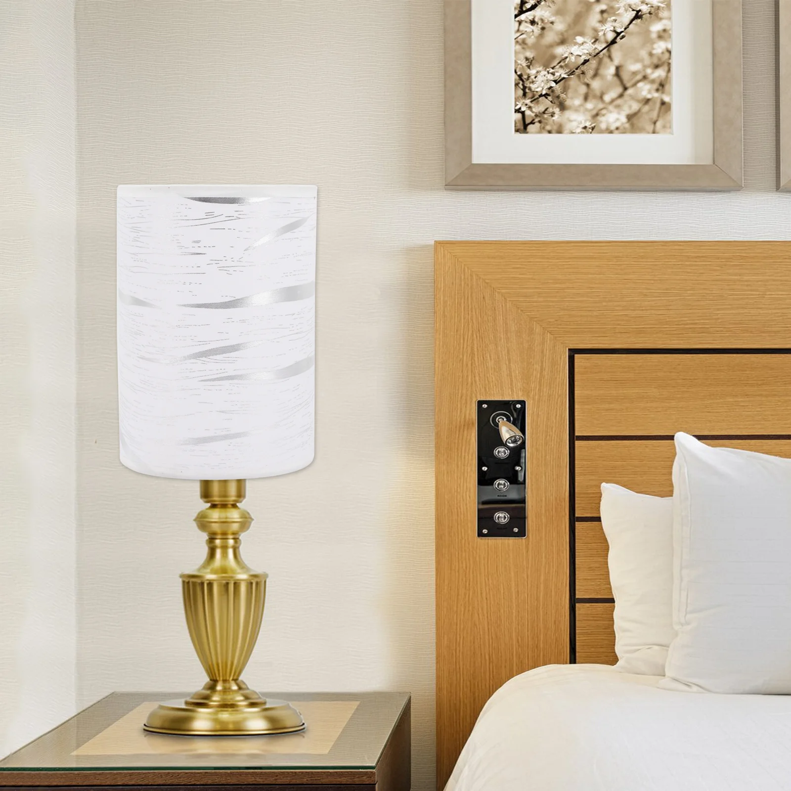 

Цилиндрический тканевый абажур, прочный внутренний железный кронштейн, прочный домашний отель, спальня, кабинет, декоративный чехол для барабанной лампы, ткань, искусство