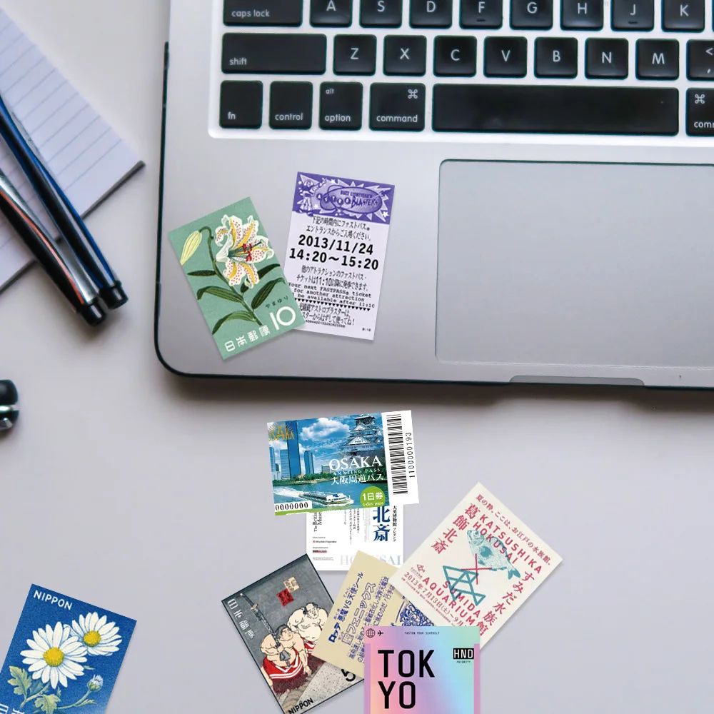 60pcs Kawaii Ins Style Waterproof Stamp Stickers Japanese Decor Decals For Diary Luggage Helmet Scrapbook Diy Stationery