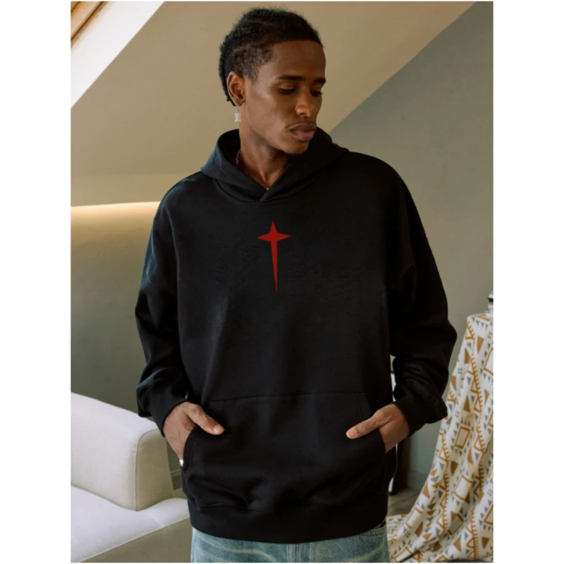 2025 — толстовка унисекс в стиле уличный хип-хоп — темный эстетический пуловер с перекрестным символом, Avant — повседневная толстовка унисекс Garde Urban