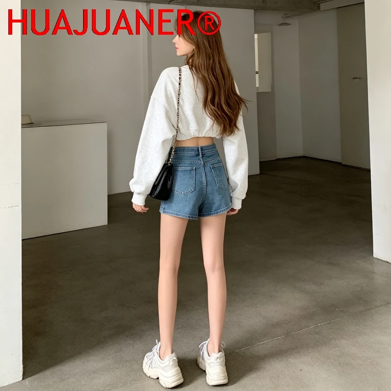 Women Shorts Denim High Waist Jean Slim Fit Sexy Jeans Casual Pockets Spliced 2026 Summer Short Straight Pants Basics Denims view 2