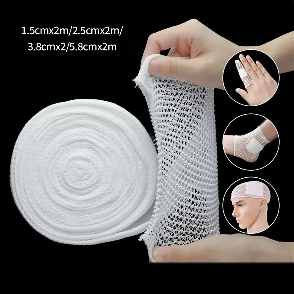 1 rollo de vendaje Tubular de red, vendaje elástico de malla para heridas, tubo de gasa, vendaje transpirable, vendajes de tubo elástico para muñeca, codo y rodilla