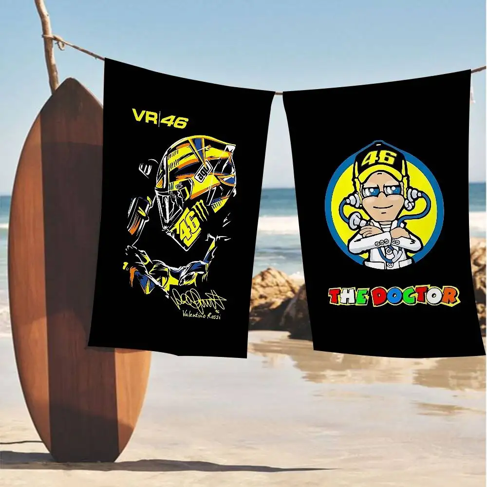 V-Valentino Moto Gp R-Rossi 46 Anime toalla de playa para natación toallita absorbente suave regalos para niños viajes Camping gimnasio