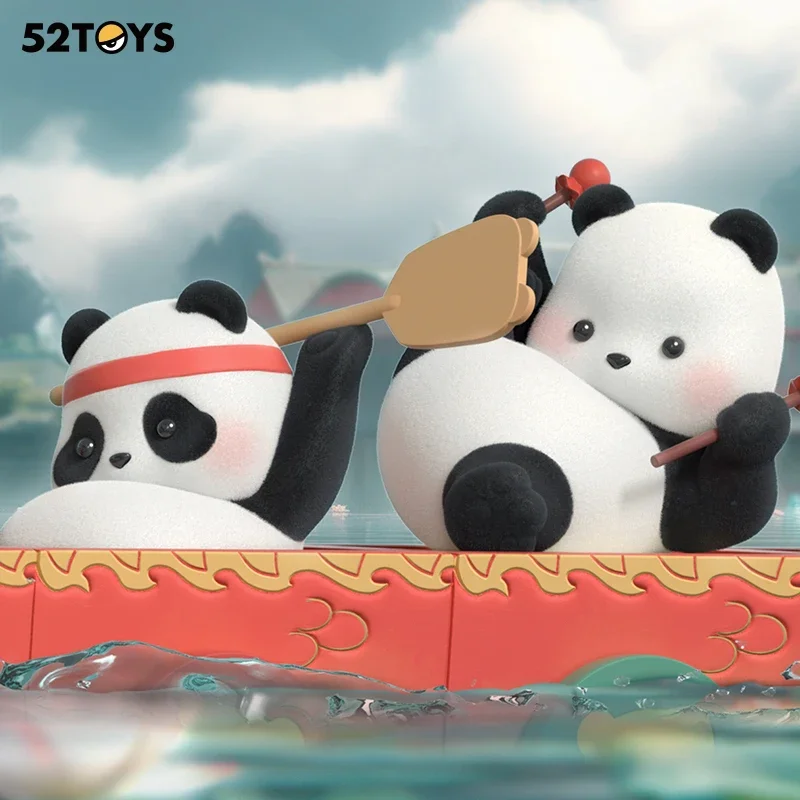 52toys panda roll dragon boat racing series blind box mystery box Caixa Caja dolls gift anime action figure toys