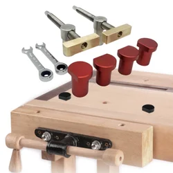 Woodworking Desktop Clip Brass Fast Fixed Clip Quick Fixture Clamping Tool Kit for 19/20MM Hole Joinery Woodworking Benches Tool