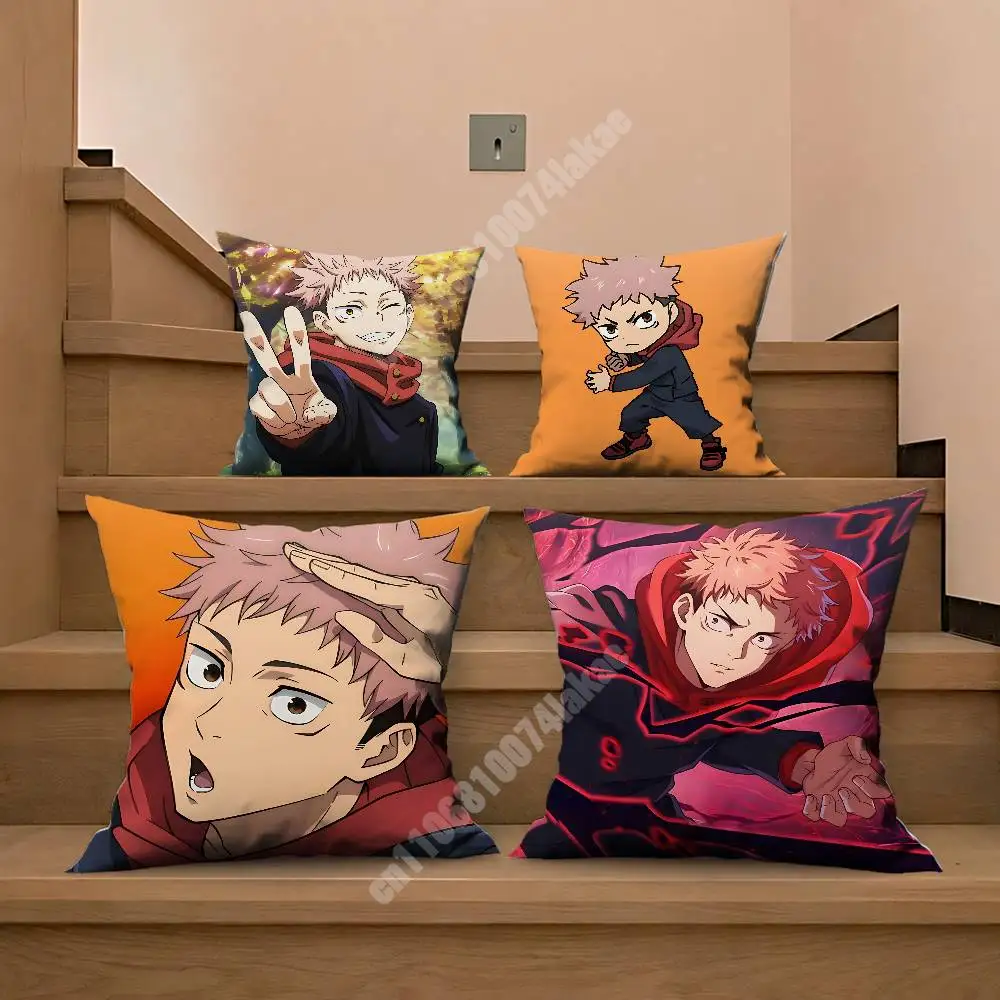 J-Jujutsu I-Itadori Yuji K-Kai-sen JJK Pillow Cover Sofa Couch Cushion Case Creative Workspace Accent Home Decor