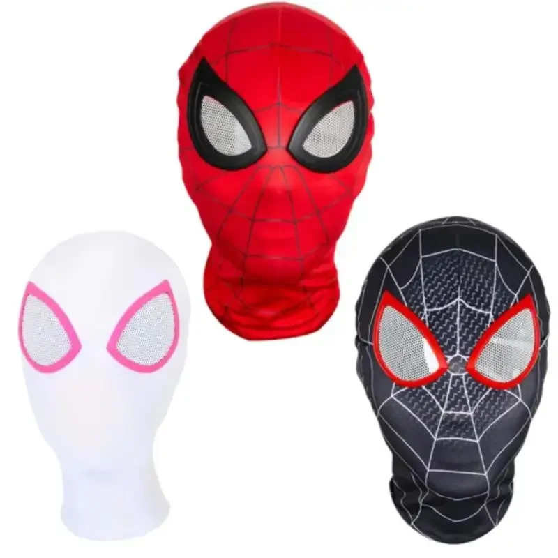 Halloween Spiderman Head Mask for Adult Unisex Superhero Miles Iron Man Gwen Headgear Carnival Cosplay Props Xmas Gifts