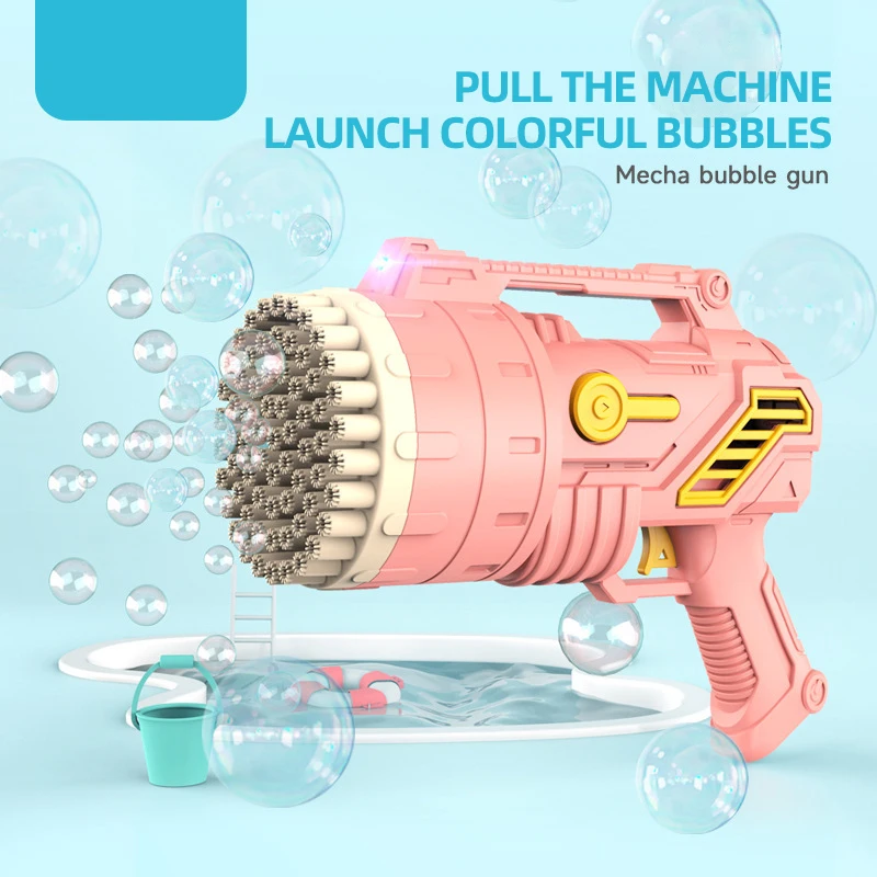 69 Holes Bubbles Gun Rocket Soap Bubbles Machine Gun Launcher Automatic Blower Soap Toys For Kids Pomperos Toys Back to School