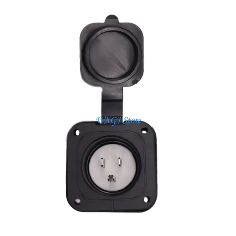 37JE Campers Flanged Inlet, 15A 125V Power Outlet Builtin Circuit System