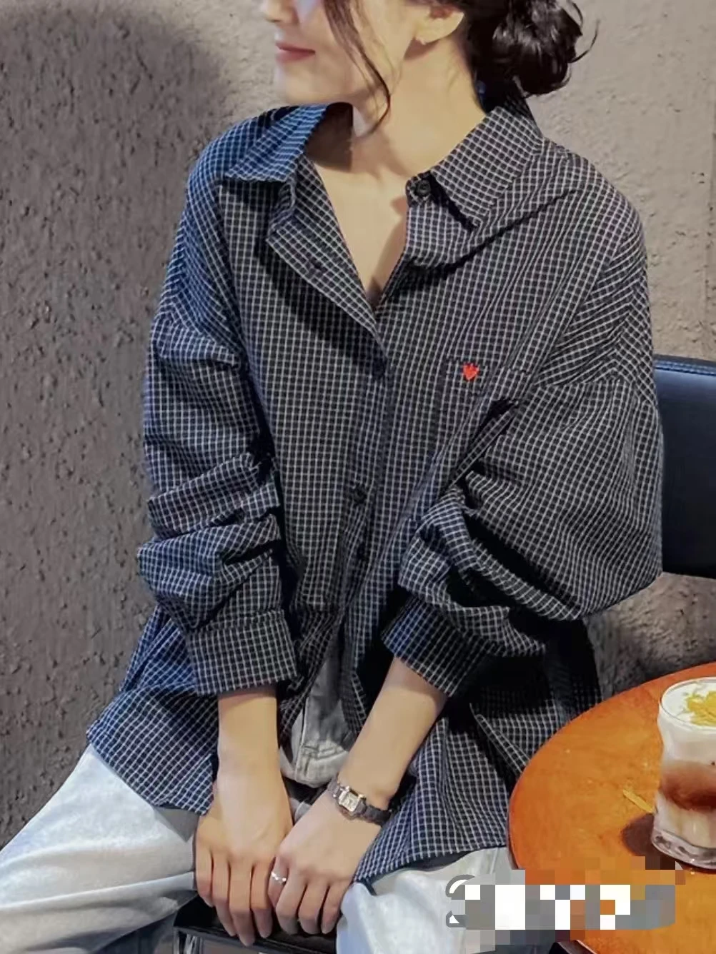 

Шикарный женский кардиган в клетку с длинными рукавами, универсальный, свободного кроя, на одной пуговице, в стиле ретро, дышащий, удобный, для повседневной носки