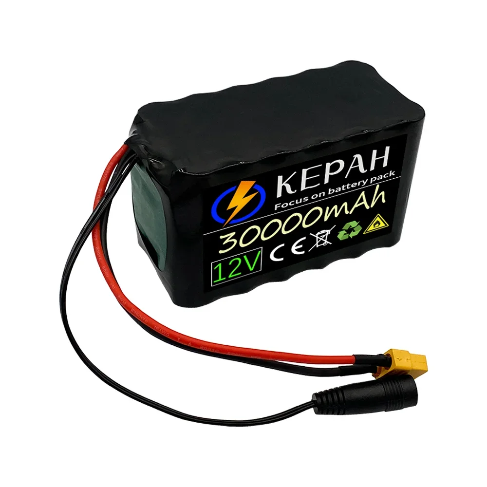 3s6p 12v30ah 40A BMS orline battery pack 18650 lithium ion high capacity battery XT60 dc5521 400W high power motorcycle lamp