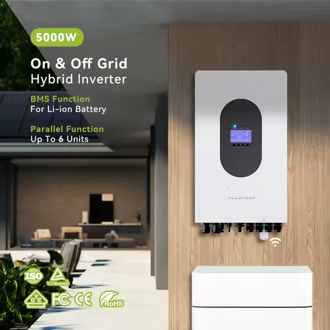 5000W Multifunctional Off Grid Solar Inverter MPPT,120-430VDC To 220-240VAC Pure Sine Wave UPS Function,Work With 48V Batteries