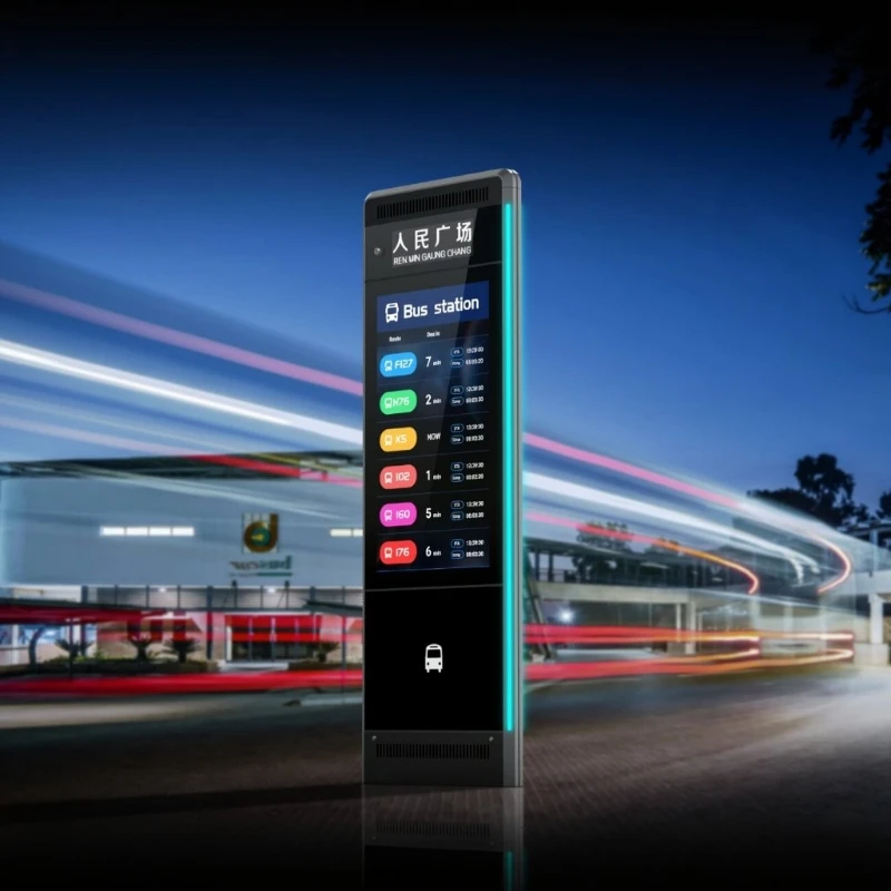 Outdoor Waterproof LCD Touch Screen 4K Digital Signage Display for Bus Shelter Subway Wayfinding Self-service Business CMS