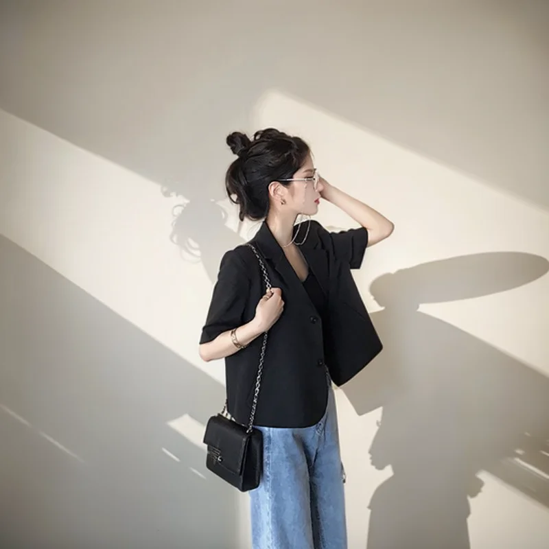 

Blazers Womans Classic Linen Korean Knitted Boyfriend Brunch Social Scalloped Edge Trim Heart Hollow Back Dreamy Romantic Casual