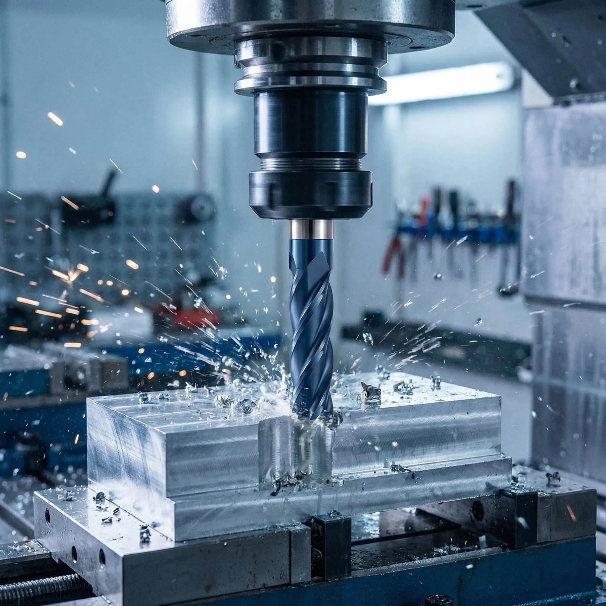 XUHAN Hochgeschwindigkeitsstahl-Fräser, 4-schneidiger HSS CNC-Werkzeug, Nano-beschichteter Fräser für weiche Materialien und Aluminium – Detail 5