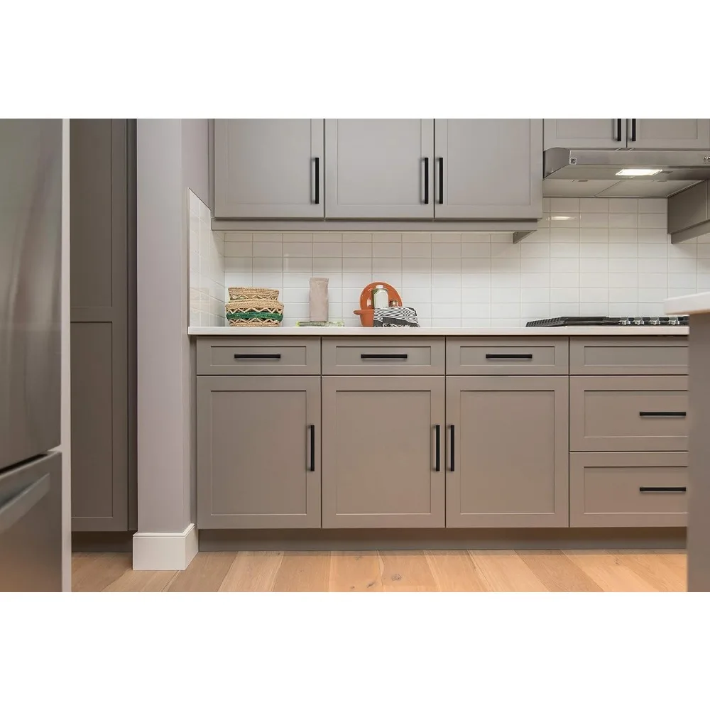 مقابض خزانة مربعة سوداء غير لامعة مقاس 5 بوصات للمطبخ والأدراج - تسحب الأجهزة للخزائن والخزائن