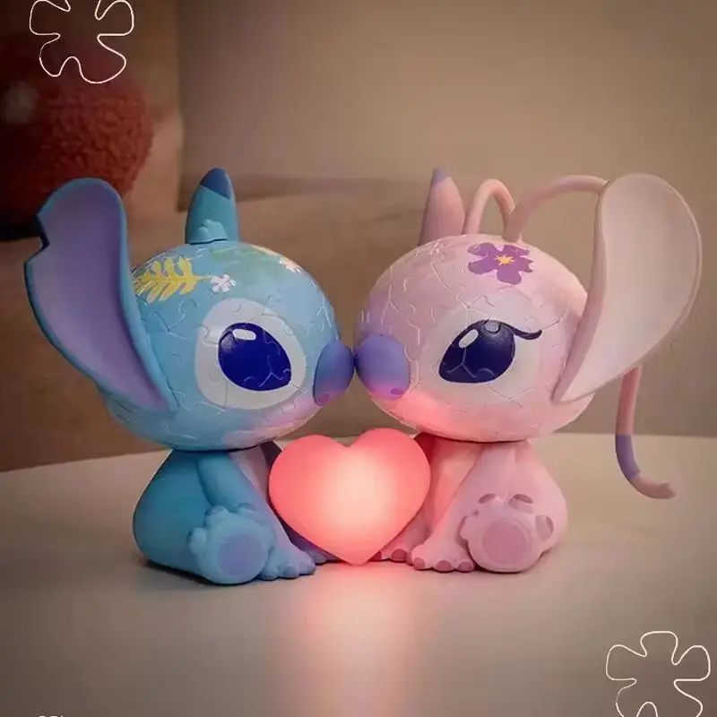 Disney 3d-Jp Lilo & Stitch Giocattoli Anime Stitch Figurine Angelo Luce notturna Ragazze Kawaii Stitch Lampada da notte Decorazione della stanza Regalo