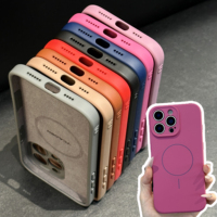 Original Liquid Silicone For Magsafe Case For iPhone 16 15 14 13 12 Pro Max Plus 11 16E SE4 X XS XR Wireless Charging Lint Cover