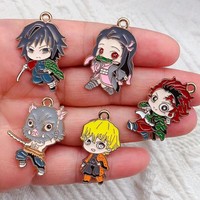 10pcs Cartoon Charm Jewelry Accessories Enamel Necklace Earring Pendant Diy Making Craft Supplies Alloy Metal Gold Plated