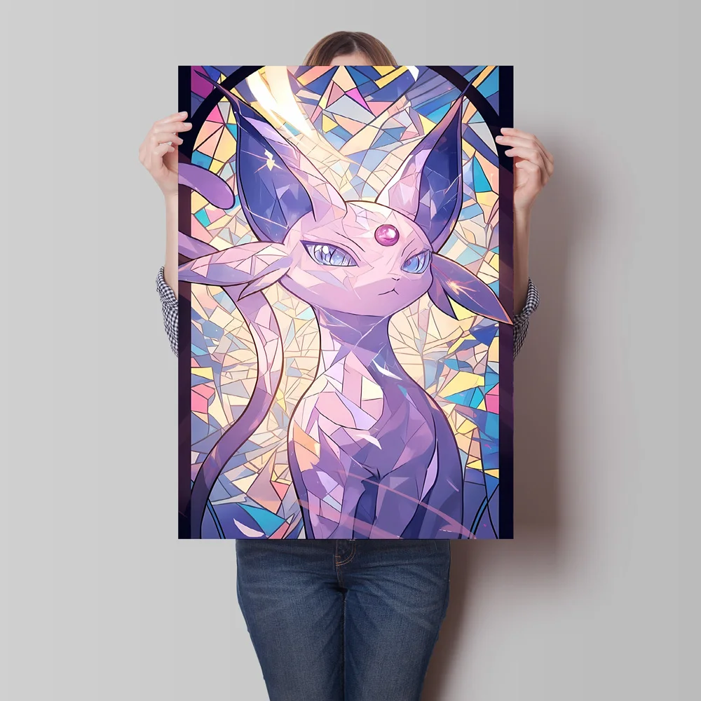 Canvas Painting High Quality Pokemon Mewtwo Espeon Poster Bright and Long Lasting Colors Modern Living Room Decor Gifts Classic