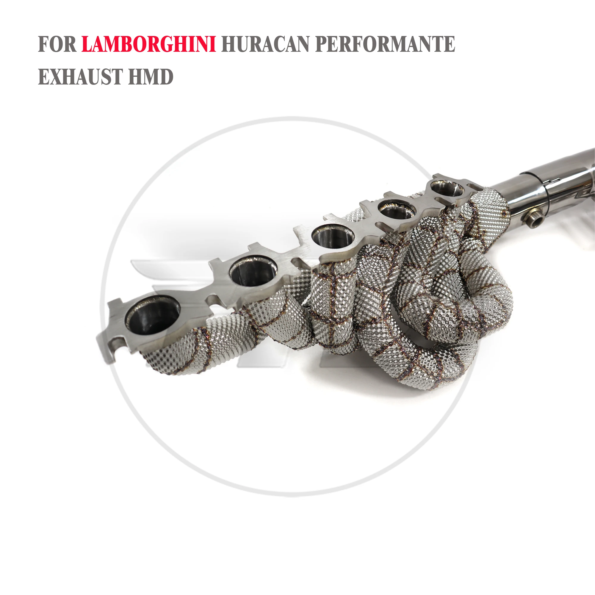 HMD venda quente SS304 sistema de escape cabeçalhos de desempenho de alto fluxo para LAMBORGHINI HURACAN LP610/Audi R8 coletor com escudo térmico