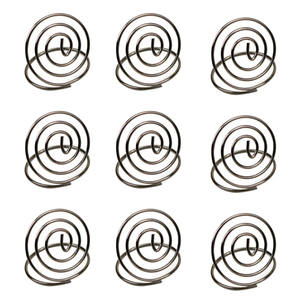 10Pcs Desktop Note Clamps Heart-Shaped Spiral Base Tabletop Holders for Photos Paper Clips Menu Wedding Reception Office Home