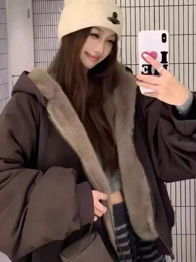 

Зимнее пальто из оксфордской ткани с двусторонней подкладкой, свободного кроя, для молодежи, с гарантированным теплом