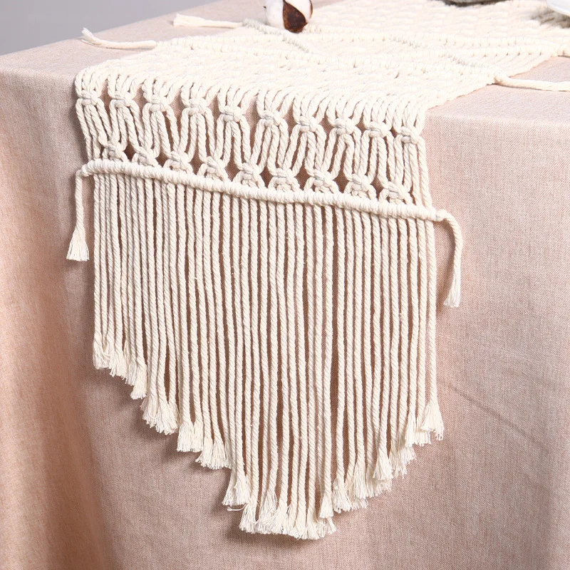 Wholesale macrame boho style table runner halloween dining table decoration rustic boho runner