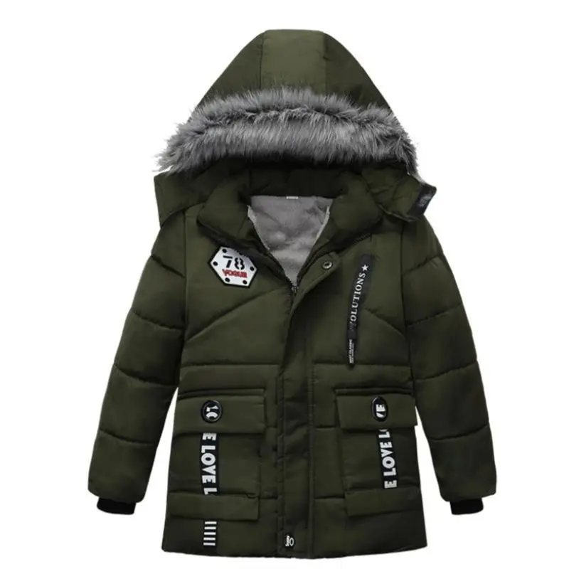 Children\'s Winter Jacket Boys Hooded Cotton Wear Snow Warm Jacket Coat For Baby Boy 3 - 6 years Kids Overcoat Clothing