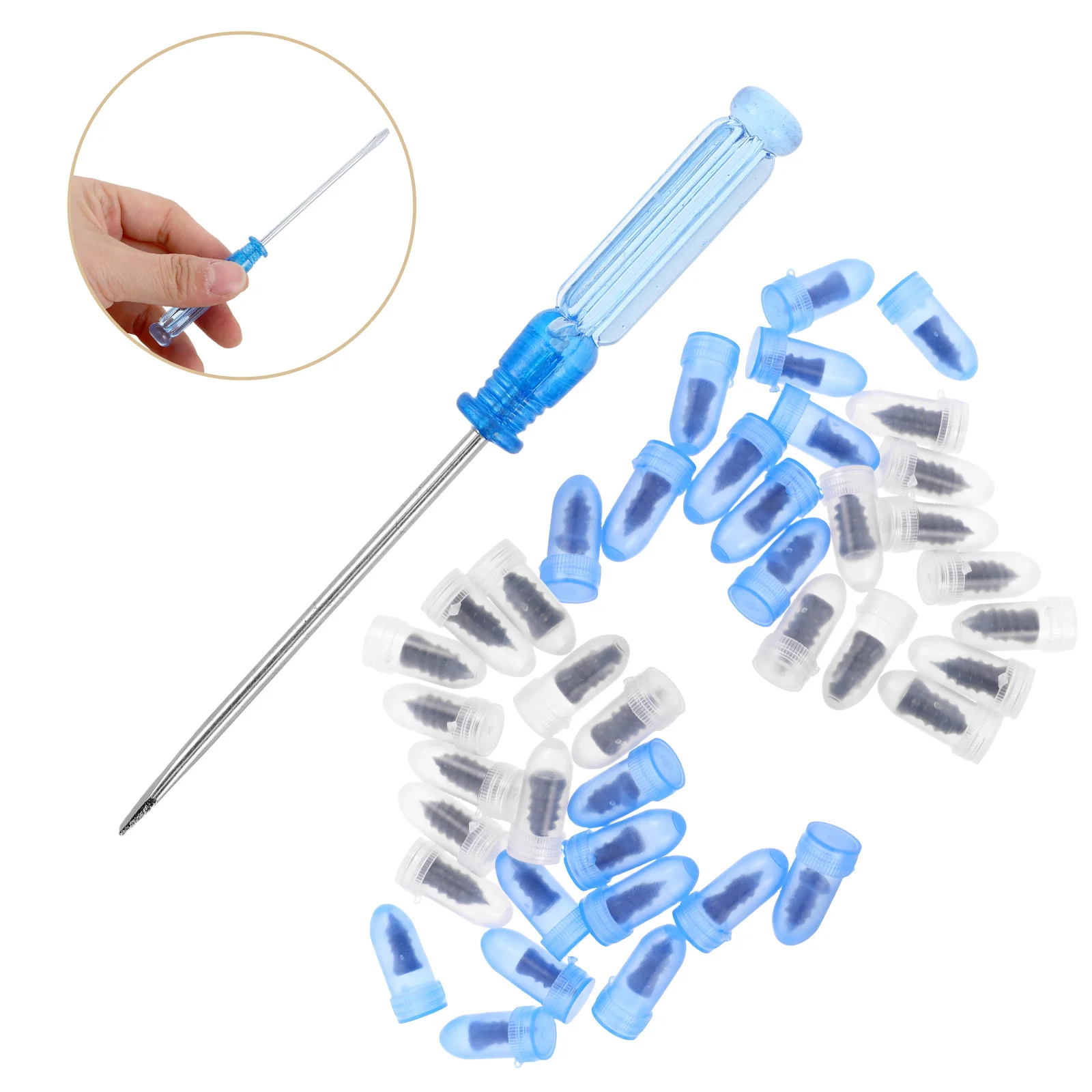 

1Set Tire Repair Screws Kit Wear Resistant Rubber Plugs for Quick Fix of Small Holes in Vehicle Tires Tire Repair Nail Plugs