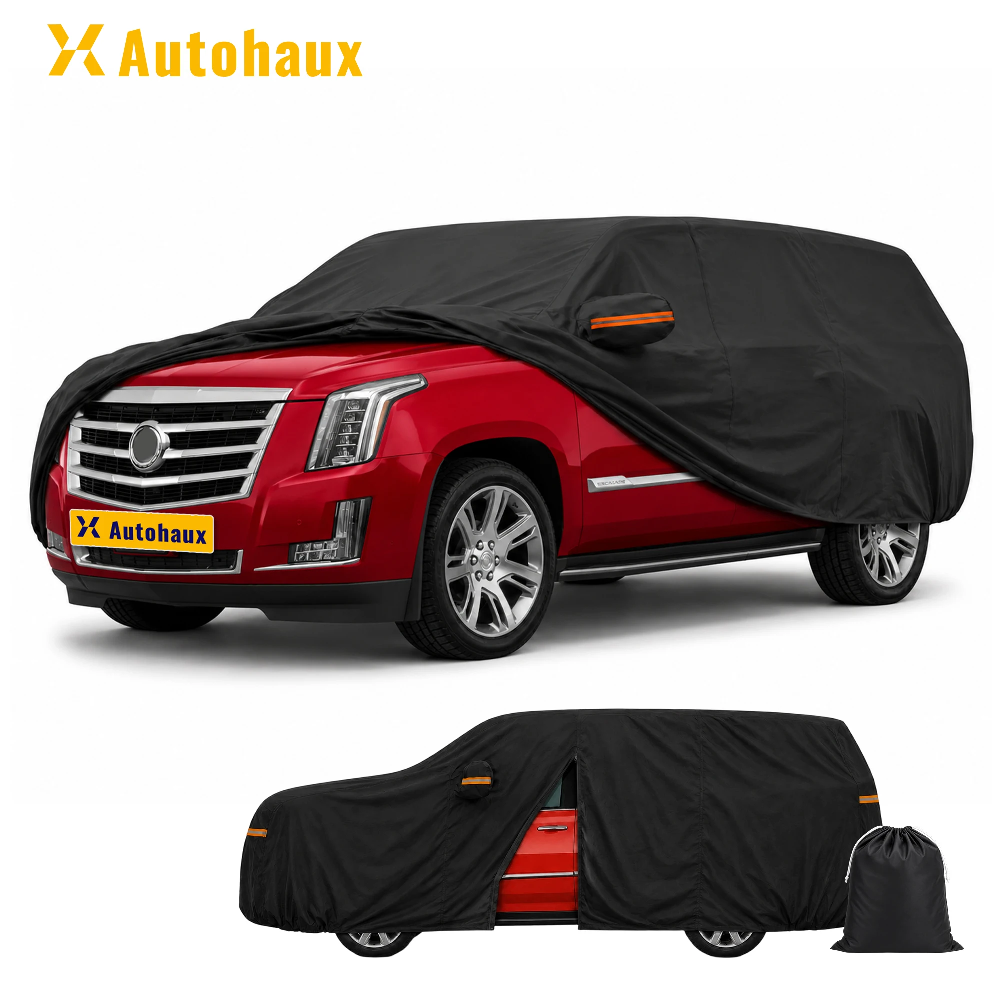 

UXCELL Waterproof 210D-PU Oxford Exterior Car Cover for Cadillac Escalade 2015-2024 Black