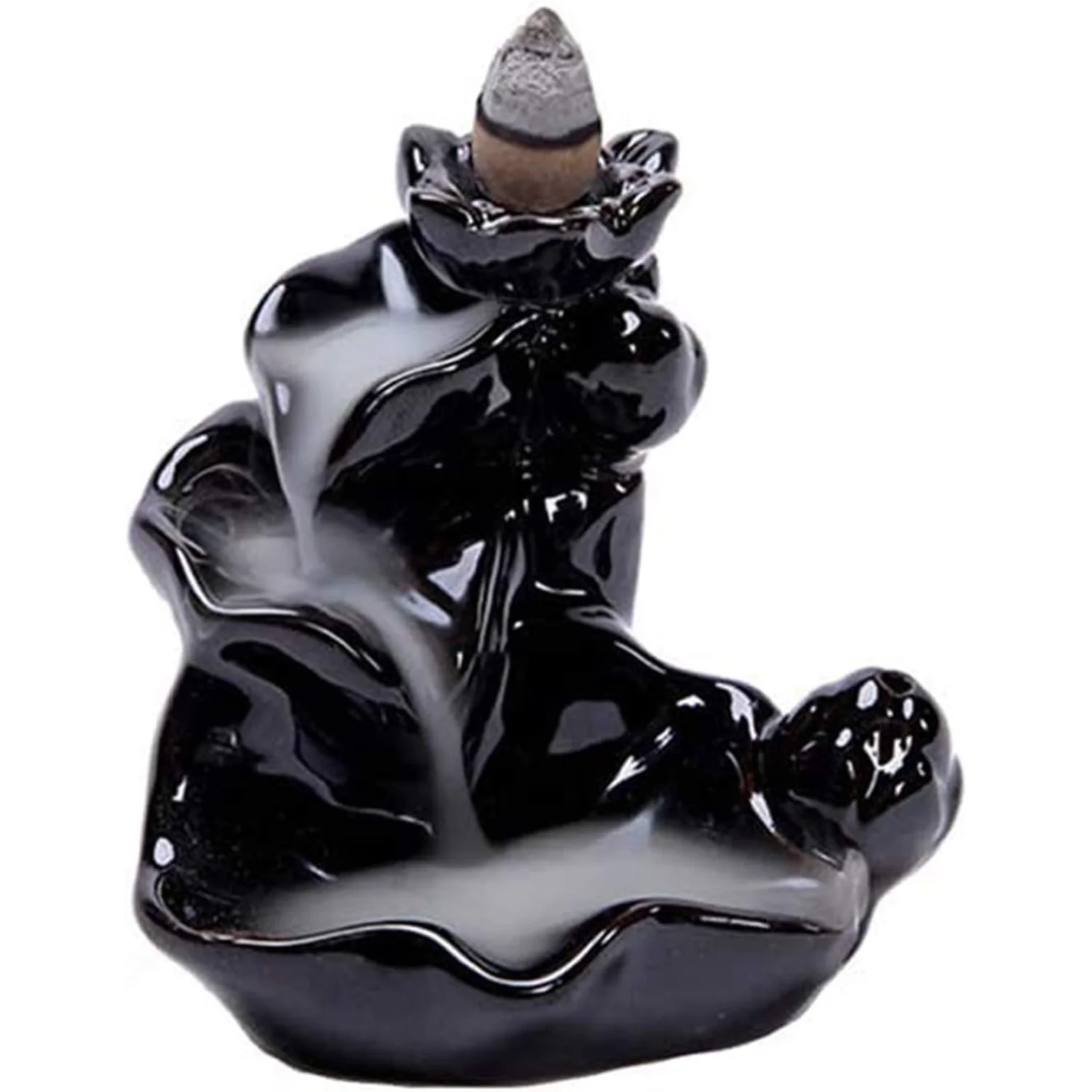 

Waterfall Backflow Burner, Fragrance Scent Tower Mixed Scent Aromatherapy with Burner for Yoga Terug stromende wierrook Oud