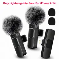 Micrófono de solapa inalámbrico, solo con conector Lightning, micrófono pequeño con clip, ideal para transmisiones en vivo, vlogs y entrevistas.