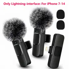 Wireless Lapel Microphone, Lightning Connector Only, mini Clip Microphone, Suitable for Live Streaming, Vlogs, Interviews.