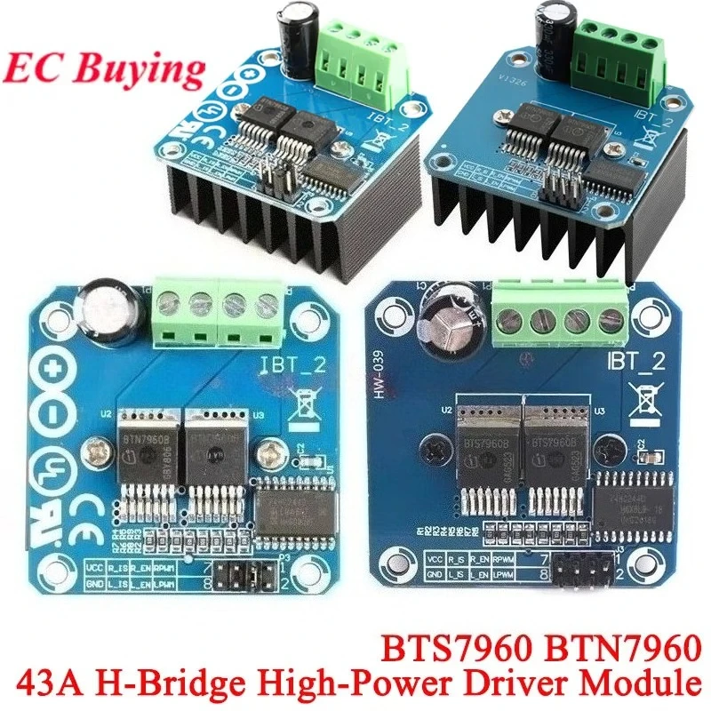 Podwójny moduł sterownika silnika H-bridge BTS7960/BTN7960 43A o dużej mocy / DIY Inteligentny Samochód Diagnostyczna Płytka Sterująca Prądem DC 7V-12V — zdjęcie produktu 3