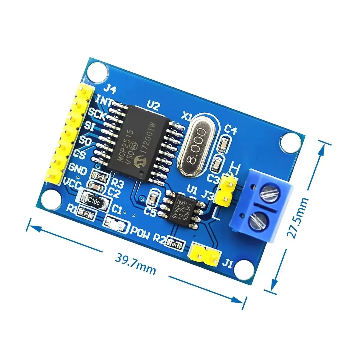 MCP2515 CAN Bus Module with TJA1050 Receiver SPI Interface for Arduino Industrial Control Automotive Diagnostics