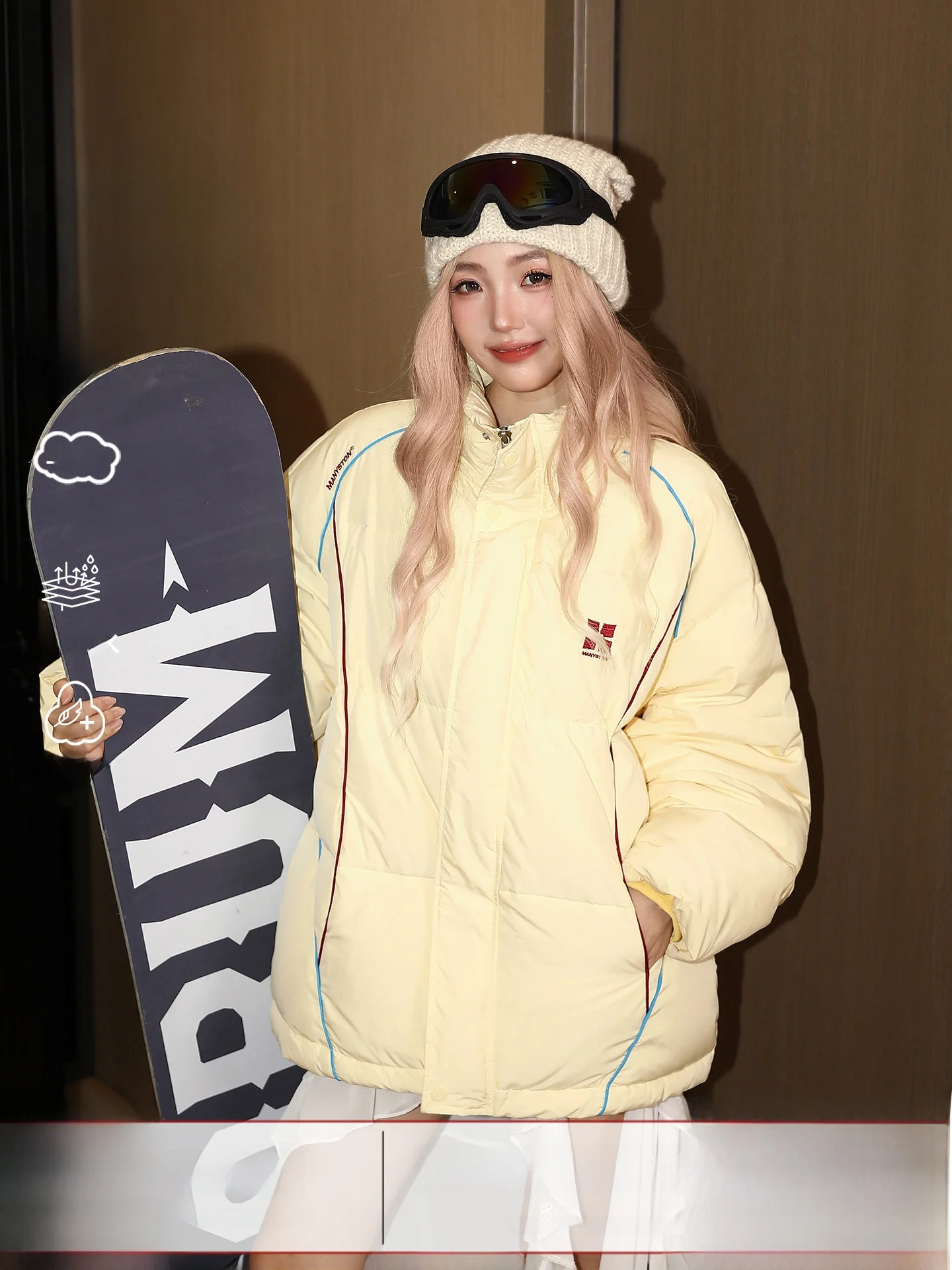 

Manyston American Sle Thiened Warm Du down Jaet Women's Winter Coat Bread Sle Versatile Outerwear Polyester Fiber