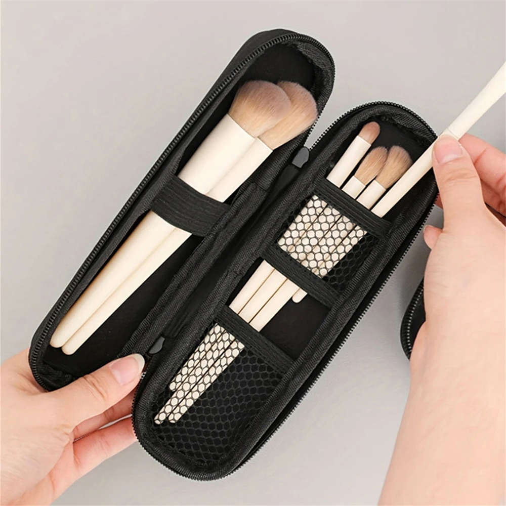 Bolsa de almacenamiento de brochas de maquillaje de viaje portátil, caja para sombra de ojos, bolsa de almacenamiento de lápiz de cejas, bolsa de brochas portátil para maquillaje de ojos, 1 ud.