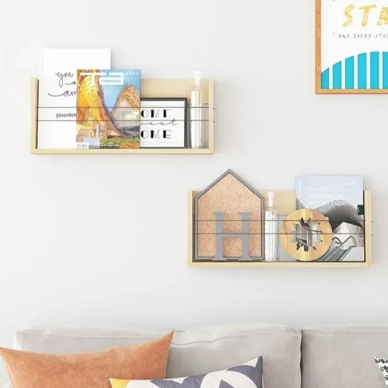 Storage Display Corner Wooden Wall Magazine Racks Shelves Bookcase Sideboards Bookends Libreria Scaffale Minimalist Furniture