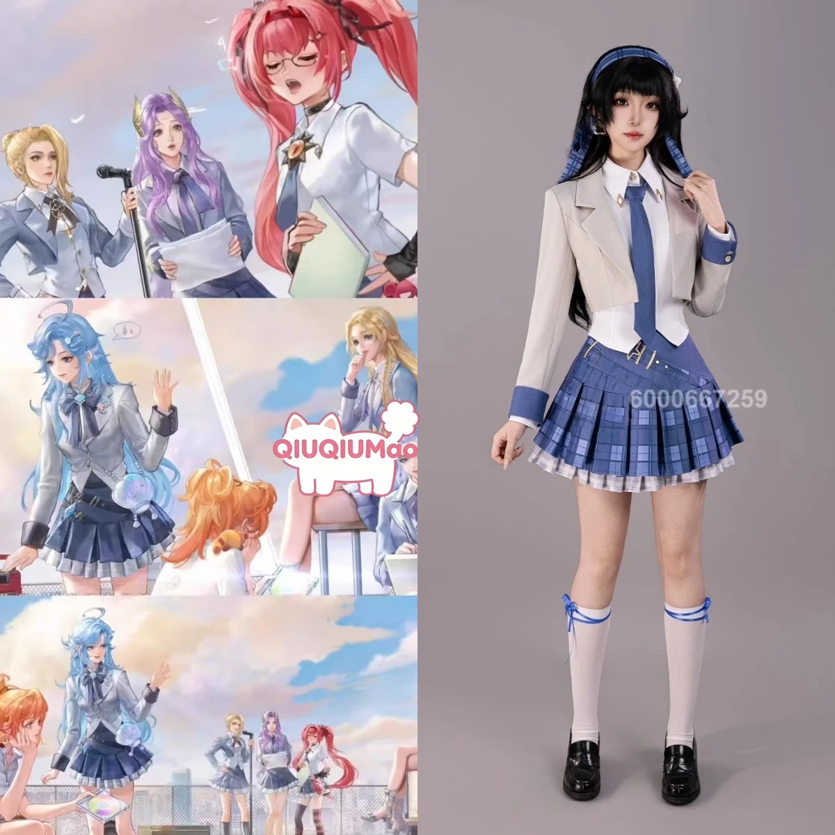 

Game Honor of Kings Cosplay Shining Girls Group Costume Anime Xishi Role Playing New JK Uniform Dress Outfit for Women Comic Con